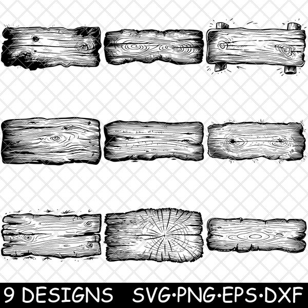 Rustic Wood Slab Tree Slice Timber Log Salvaged Board Lumber Stump SVG,Dxf,Eps,PNG,Cricut,Silhouette,Cut,Laser,Stencil,Sticker,Clipart,Print