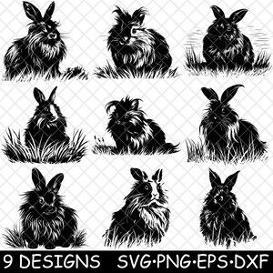 LAPIN tête svg, lapin image svg, art imprimables, ANIMAUX, Silhouette, SVG,  dxf, eps, ai, png, jpg, clipart, Images numériques, graphique -  France