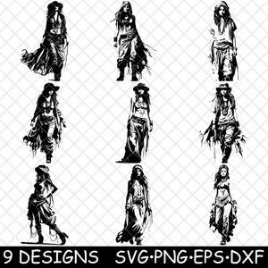 Boho Boho Donna Vintage Hippie Chic Eclettico Gypsy File Laser SVG PNG JPG Scala di grigi Brucia Immagine Taglia Vettore Sottobicchiere Nero Bianco Cnc Legno