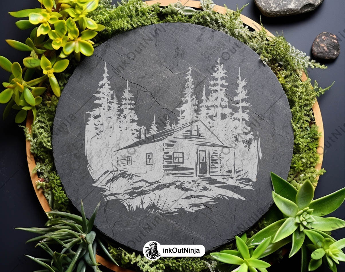 Rustic Log Svg Vector Forest Cabin SVG Woodland Lodge Clipart Rustic Log Vector Art Nature ...