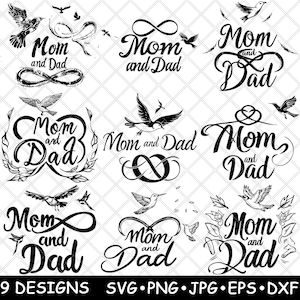 Mamá y papá pájaros símbolo de infinito familia amor signo regalo archivo láser SVG PNG JPG escala de grises quemar imagen cortar vector posavasos negro blanco CNC madera
