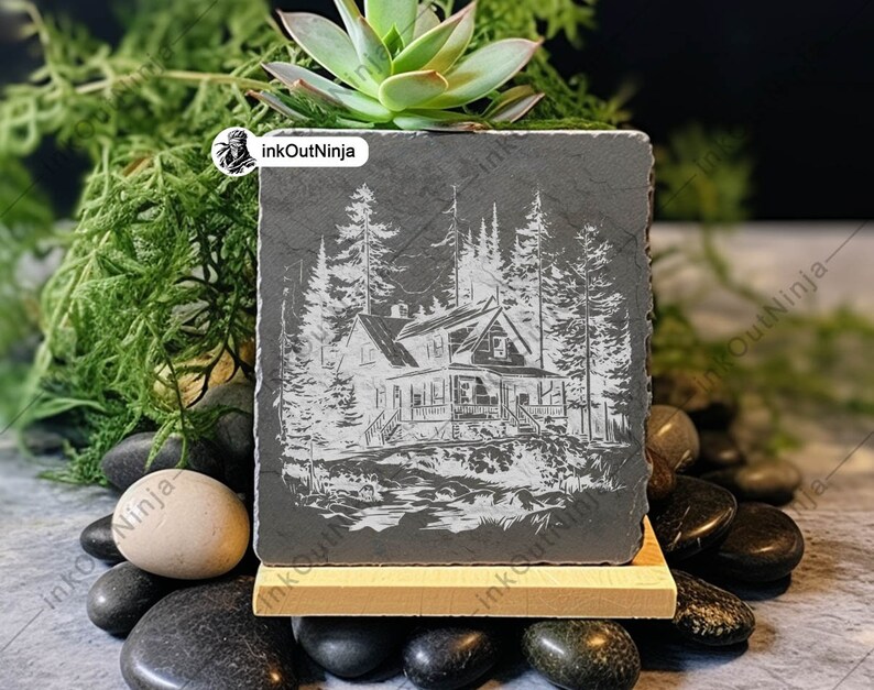 Forest Cabin SVG Bundle Rustic Lodge Clipart Woodland House Vector Art ...