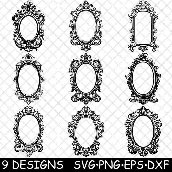 Antique Vintage Mirror Old Classic Wooden Glass Ancient Coaster Black White Laser SVG PNG Grayscale Burn Image Cut Engrave Coaster Cnc Wood