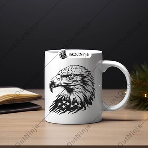 Patriotic Bald Eagle Head SVG Bundle American Flag Eagle Vector for ...