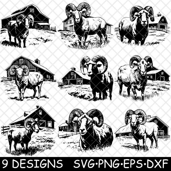 Old Ram Svg - Etsy