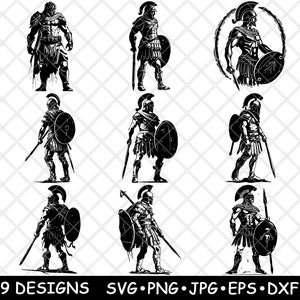 Gladiatorvechter oude krijger Spartaanse Romeinse soldaat Laserbestand SVG PNG JPG grijswaarden afbeelding branden gesneden vector Coaster zwart wit CNC hout