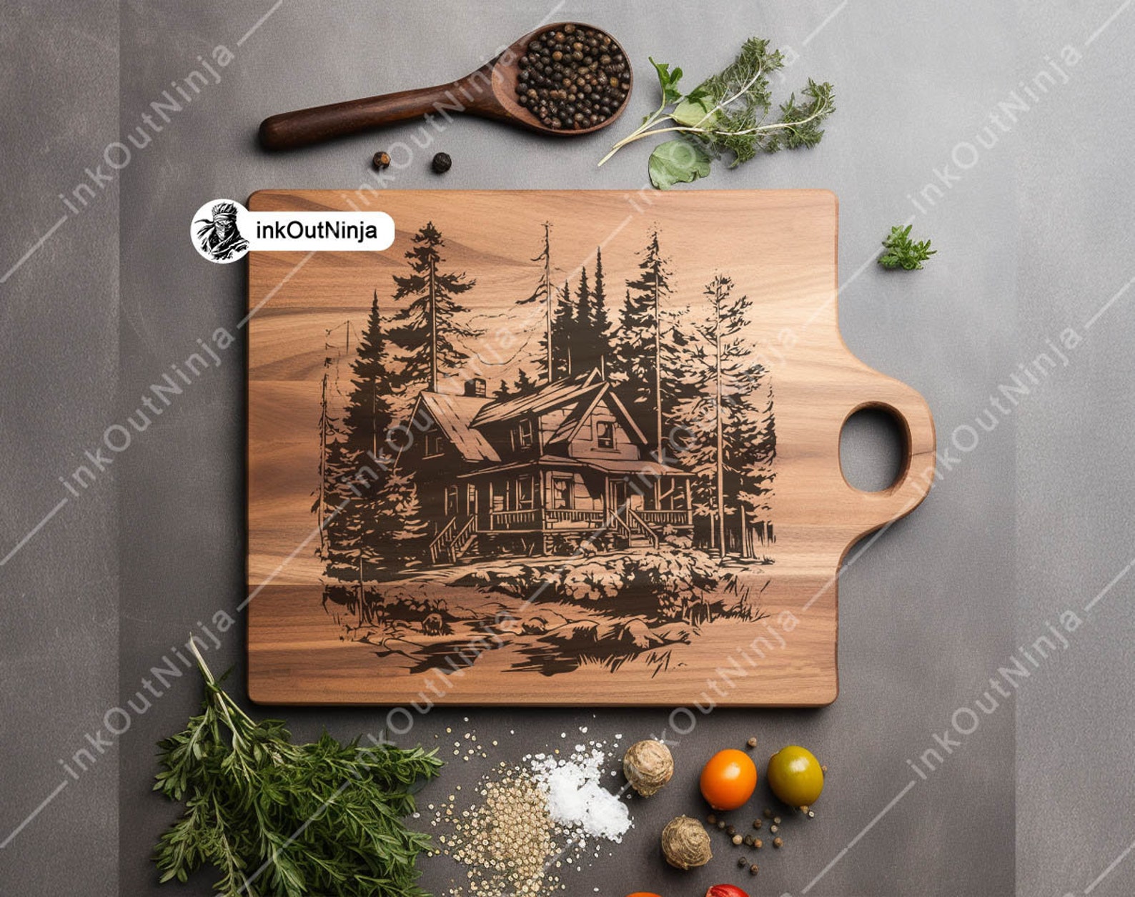Forest Cabin SVG Bundle Rustic Lodge Clipart Woodland House Vector Art ...