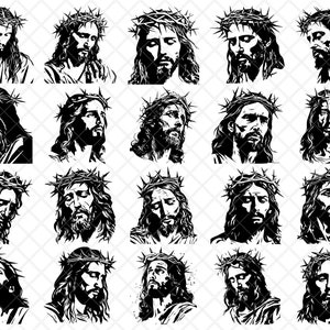 20 Couronne d'épines de Jésus-Christ | Passion du Christ| PNG, EPS, SVG, Dxf| Cricut, silhouette, sublimation, décalcomanies, gravure, pochoir, vecteur