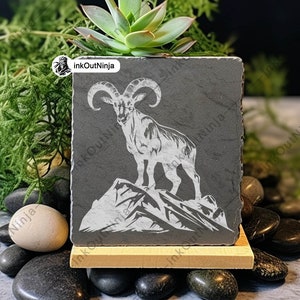 Ibex Mountain Goat Alpine Wild Capra Chamois Rocky Cliff Laser File SVG