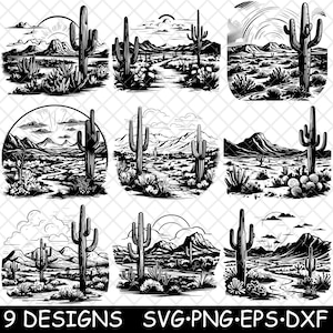 Sonoran Desert Arizona Arid Region Saguaro Cactus Cholla Dry Sand Svg ...