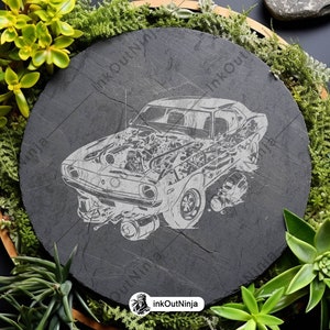 Classic Muscle Car Vintage Hot Rod Engine Retro Auto Illustrations for ...