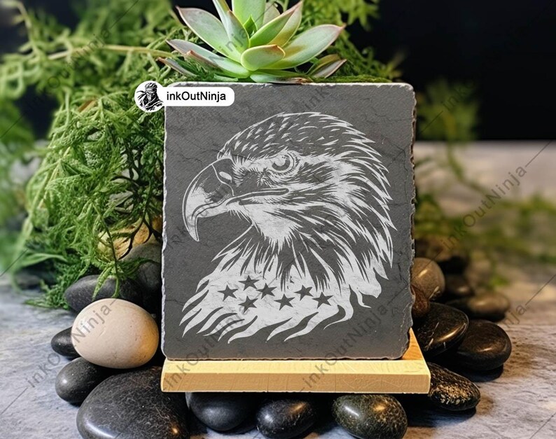 Patriotic Bald Eagle Head SVG Bundle American Flag Eagle Vector for ...