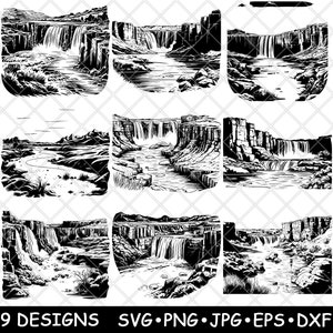 Shoshone Falls SVG Idaho Waterfall Clipart Snake River Scenic Canyon Vector Laser Engraving Design