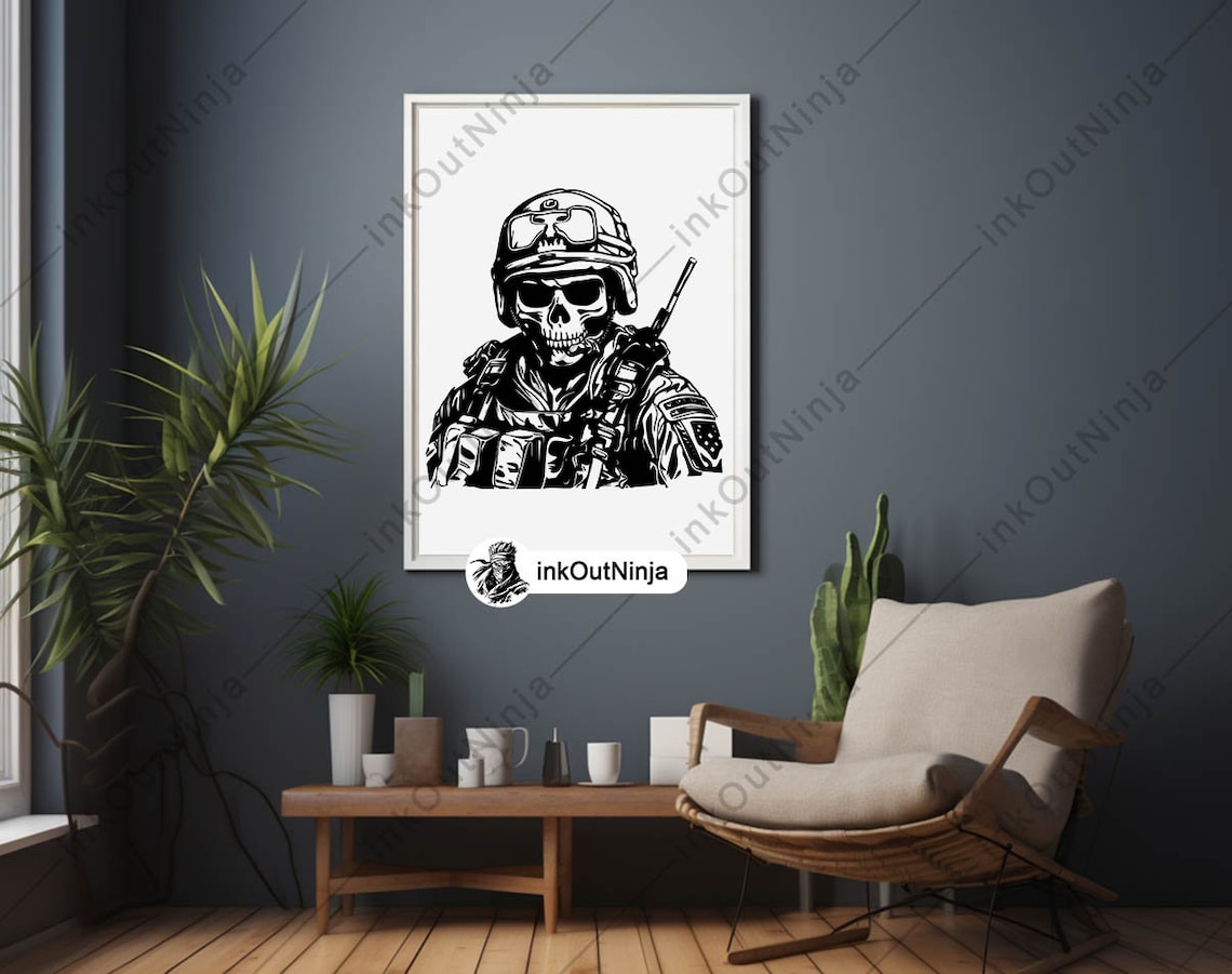 Skeleton Army US Soldier Skull Pilot Troops Operative Swat Corpse Svg ...