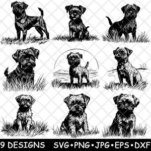 Cane Griffon di Bruxelles Piccolo Giocattolo Cucciolo Animale Domestico Soffice Mini Razza File Laser SVG PNG JPG Scala di grigi Immagine Bruciata Taglio Vettore Sottobicchiere Nero Bianco Cnc Legno