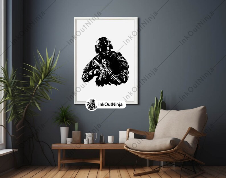 Tactical Soldier SVG Bundle Military Operator Clipart Combat Gear ...