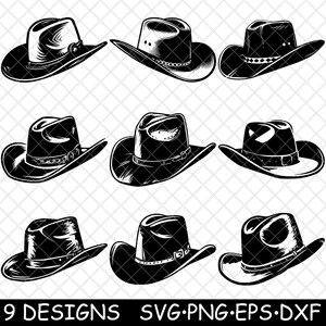 カウボーイ ウエスタン レザー ハット テキサス ブル ローピング 男性用 服装 レーザー ファイル SVG PNG JPG グレースケール バーン イメージ カット ベクター コースター ブラック ホワイト CNC ウッド