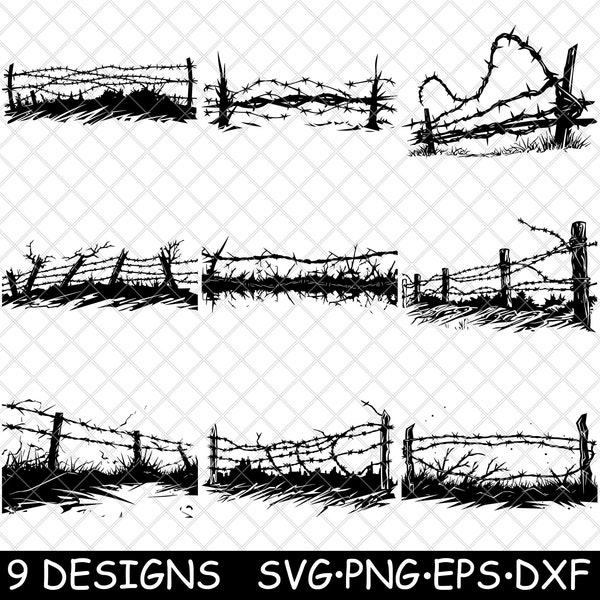 Barbed Wire Razor Prison Fence Barrier Perimeter Army PNG,SVG,EPS,Cricut,Silhouette,Cut,Engrave,Stencil,Sticker,Decal,Vector,Clipart,Print