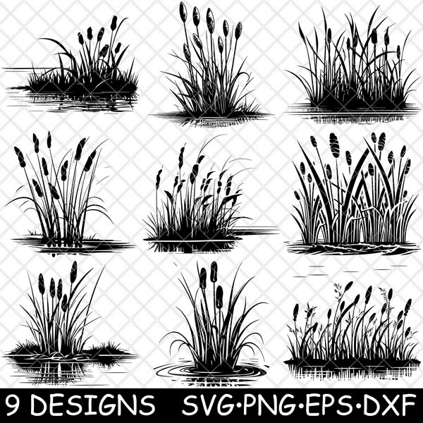 Cattail Reed Typha Reedmace Flower Fluff Nail Rod Plant PNG,SVG,EPS,Cricut,Silhouette,Cut,Engrave,Stencil,Sticker,Decal,Vector,Clipart,Print