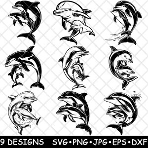 Família de golfinhos Cal Baby Brincalhão Oceano Animais Aquáticos Laser Arquivo SVG PNG JPG Tons de cinza Imagem de queima Corte Vetor Coaster Preto Branco Cnc Madeira