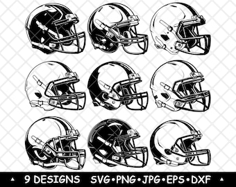 Football Helmet Vintage Gridiron Head Cover Sports Helmet Set for Stickers, Cricut, Laser Engraving