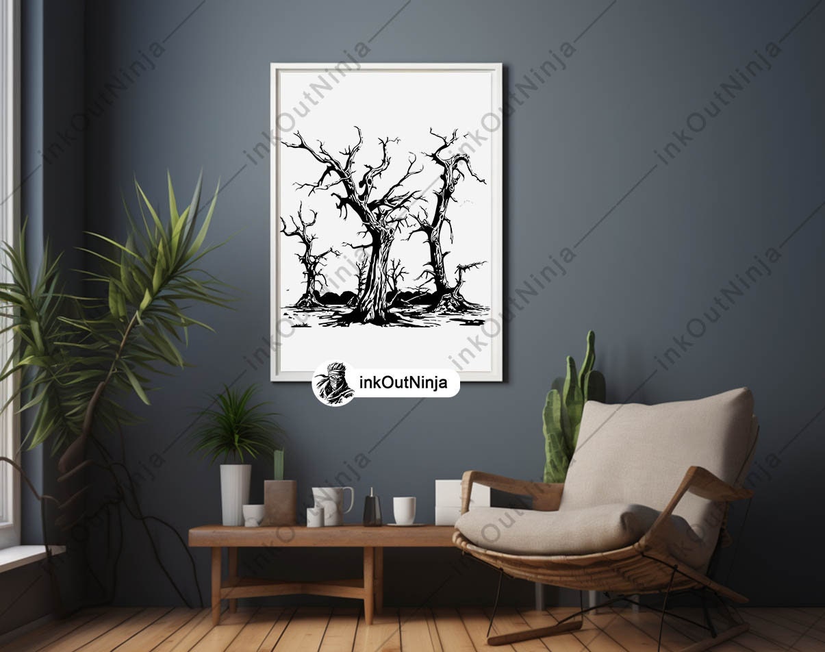 Griezelige dode boom clipartbundel | Haunted Forest SVG-PNG | Spooky  Tree-vectorkunst voor Halloween-knutsels, gravures en horrordecor - Etsy  België, image size:1205x952