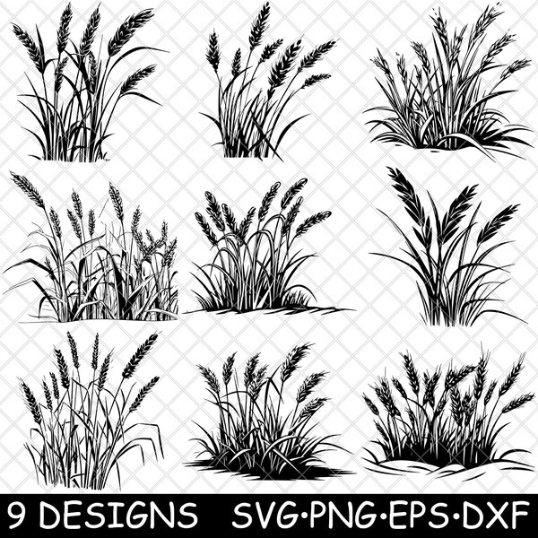 Palay Rice Paddy Crop Grain Staple Asian Farm Cereal Plant Field SVG,Dxf,Eps,PNG,Cricut,Silhouette,Cut,Laser,Stencil,Iron-on,Clipart,Print