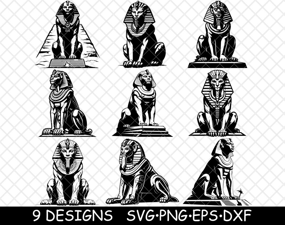 Giza Sphinx Statue Human Head Lion Sculpture Ancient Egypt Etsy