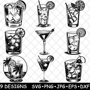 Bicchiere da cocktail, limone ghiacciato, bar, liquore, alcol, rum, vodka, file laser SVG, PNG, JPG, scala di grigi, brucia l'immagine, taglio vettoriale, sottobicchiere, nero, bianco, legno CNC