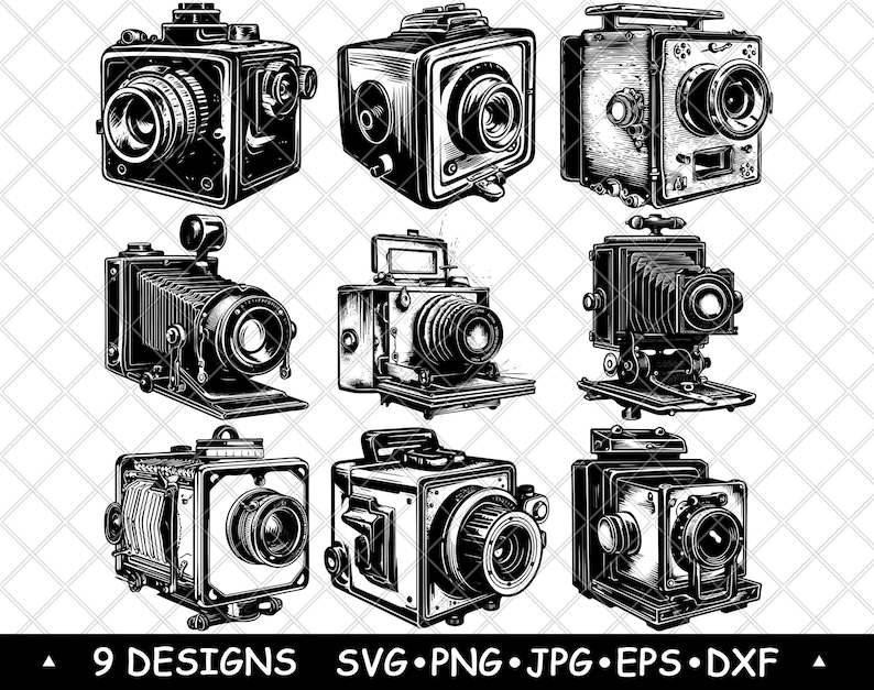 Vintage Camera Clipart Bundle | Retro Photography SVG PNG | Classic ...