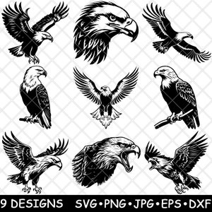 Weißkopfseeadler Amerikanische Fliege Raubvogel Feder Wild Jäger Laser Datei SVG PNG JPG Graustufen Brennen Bild Schnitt Vektor Untersetzer Schwarz Weiß Cnc Holz