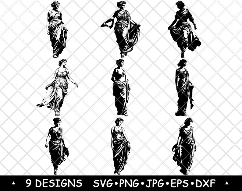 Ancient Roman Woman Stola Vintage Toga Rome Italy Attire Laser File SVG ...