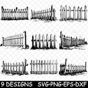 Cerca rústica de granja, tablón antiguo, rancho, puerta pastoral, campo, archivo láser, SVG, PNG, JPG, escala de grises, imagen quemada, corte vectorial, posavasos, blanco y negro, CNC, madera