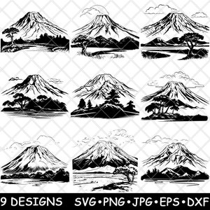Mount Kilimanjaro Africa Volcano Peak Summit Tanzanian Laser File SVG PNG JPG Grayscale Burn Image Cut Vector Coaster Black White Cnc Wood