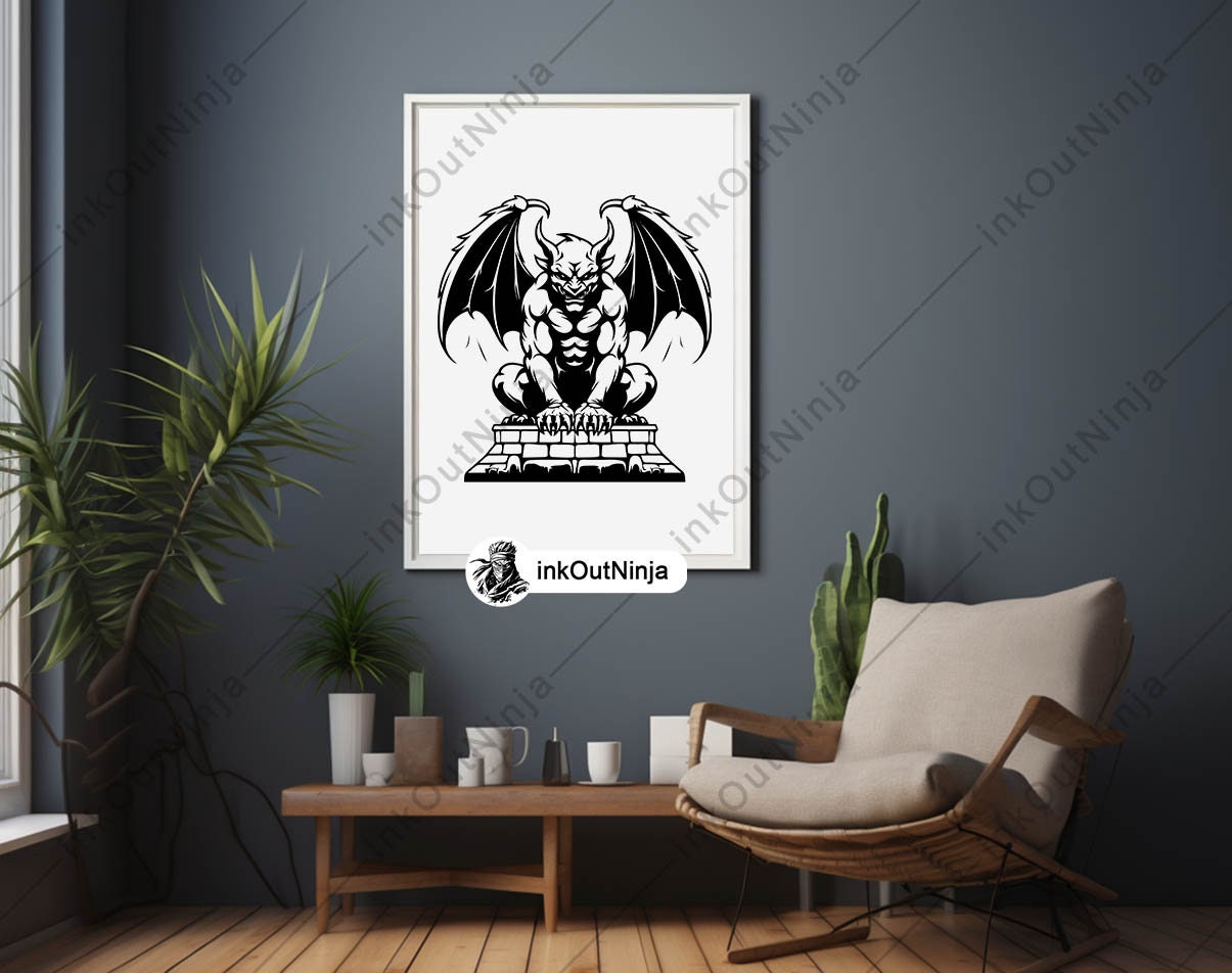Gothic Gargoyle Vector Set | Dark Fantasy Clipart for Stickers