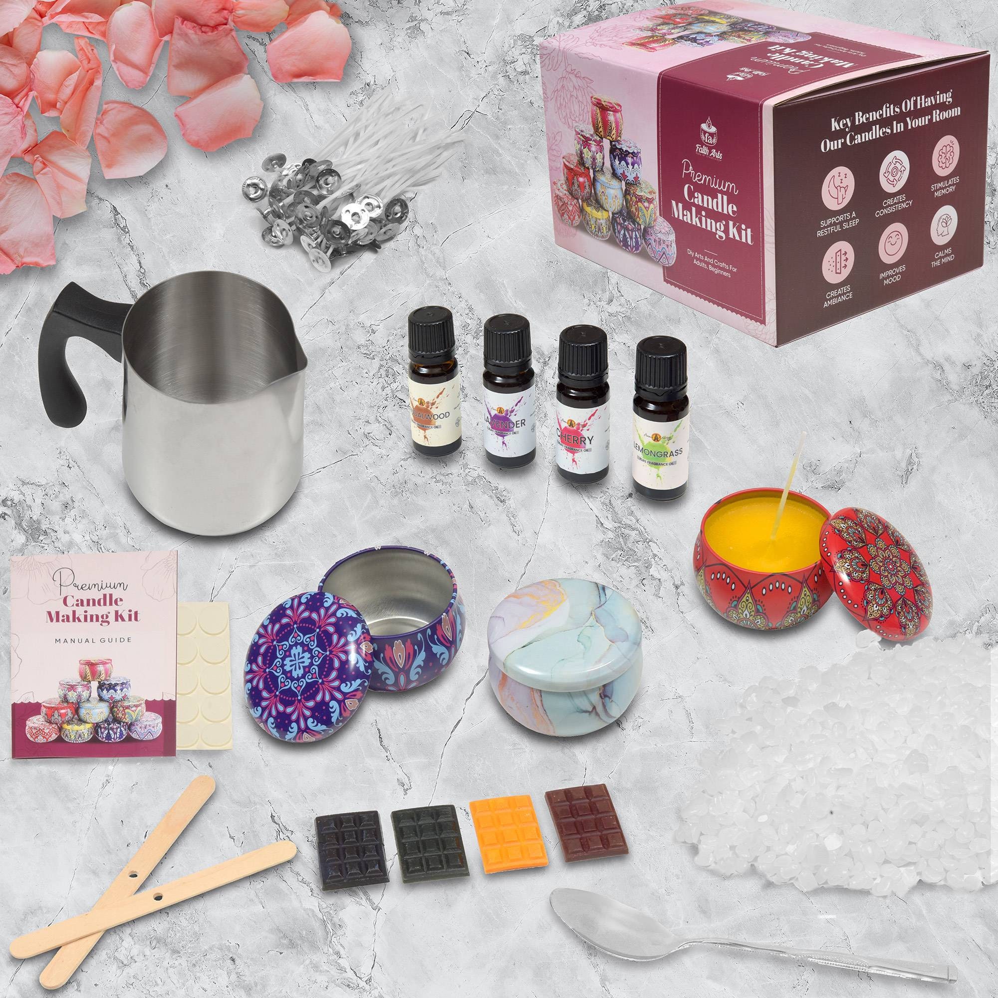 Candle Making Kit With Wax Melter, Candle Making Supplies, DIY Arts&crafts  Kits Gift for Beginners,adults,kids,including Electric Stove 