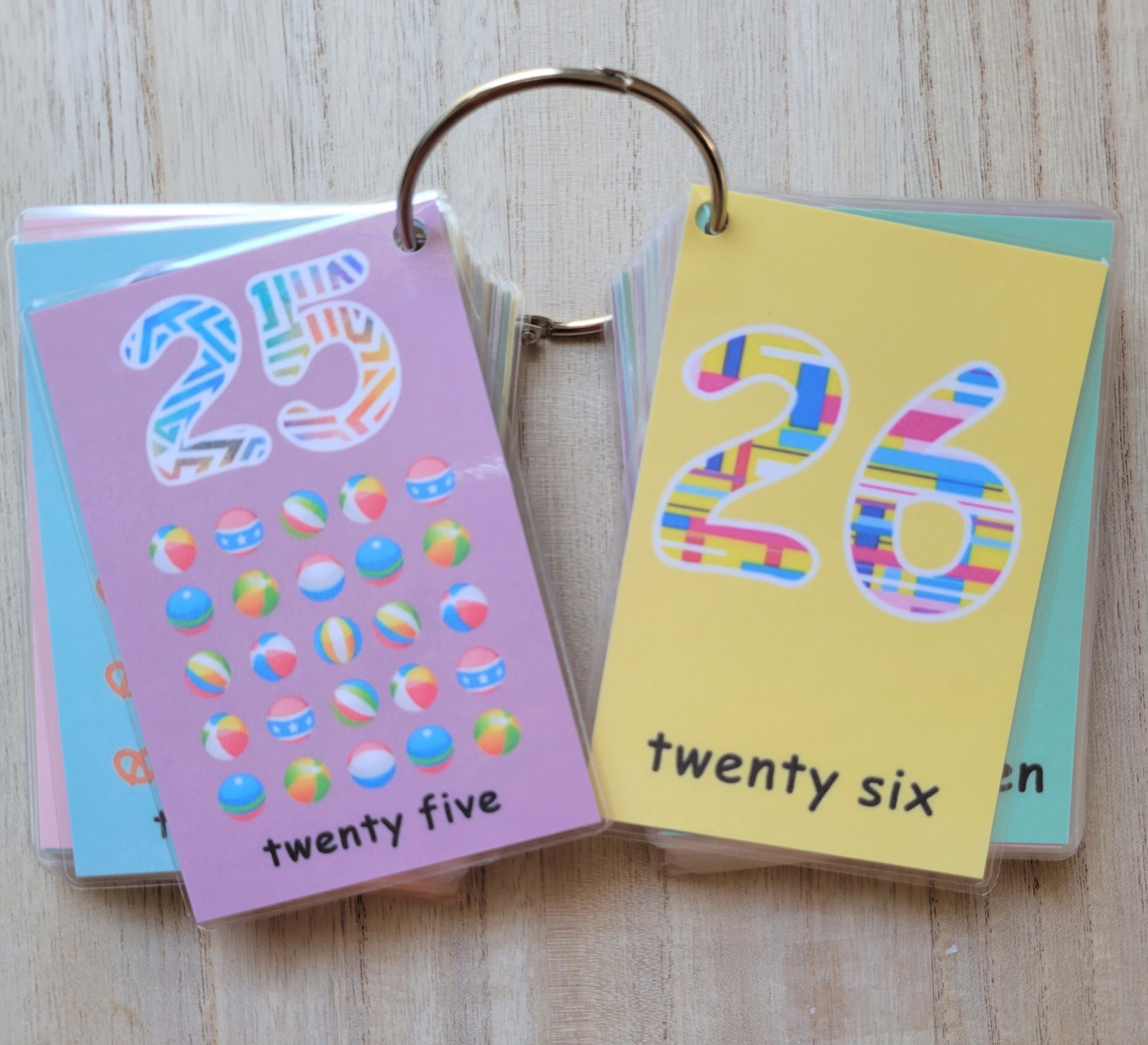 1-50 Laminated Double sided Number Flashcards | Etsy