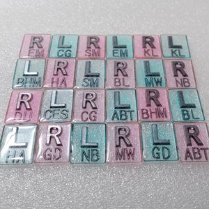 1 set of small x-ray markers 1 L and 1 R with initials max 3 characters, perfect for extremities and pediatrics, minimalist image 3