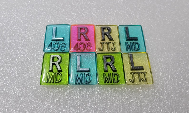 1 jeu de petits marqueurs radiographiques 1 L et 1 R avec initiales 3 caractères max., parfaits pour les extrémités et la pédiatrie, minimaliste image 6