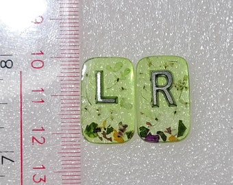 1 pair of small botanical x-ray markers with initials, simply minimalist and decent, gift for X-Ray tech