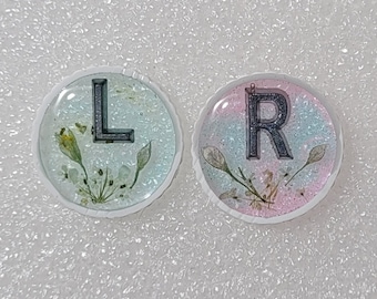 1 pair of small floral x-ray markers,  3 initials available, simply minimalist and elegant, good for all x-rays, gift for x-ray techs