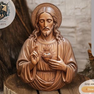 Heiligstes Herz Jesu 3D STL Reliefmodell für CNC Artcam Aspire Vcarve Cut3D