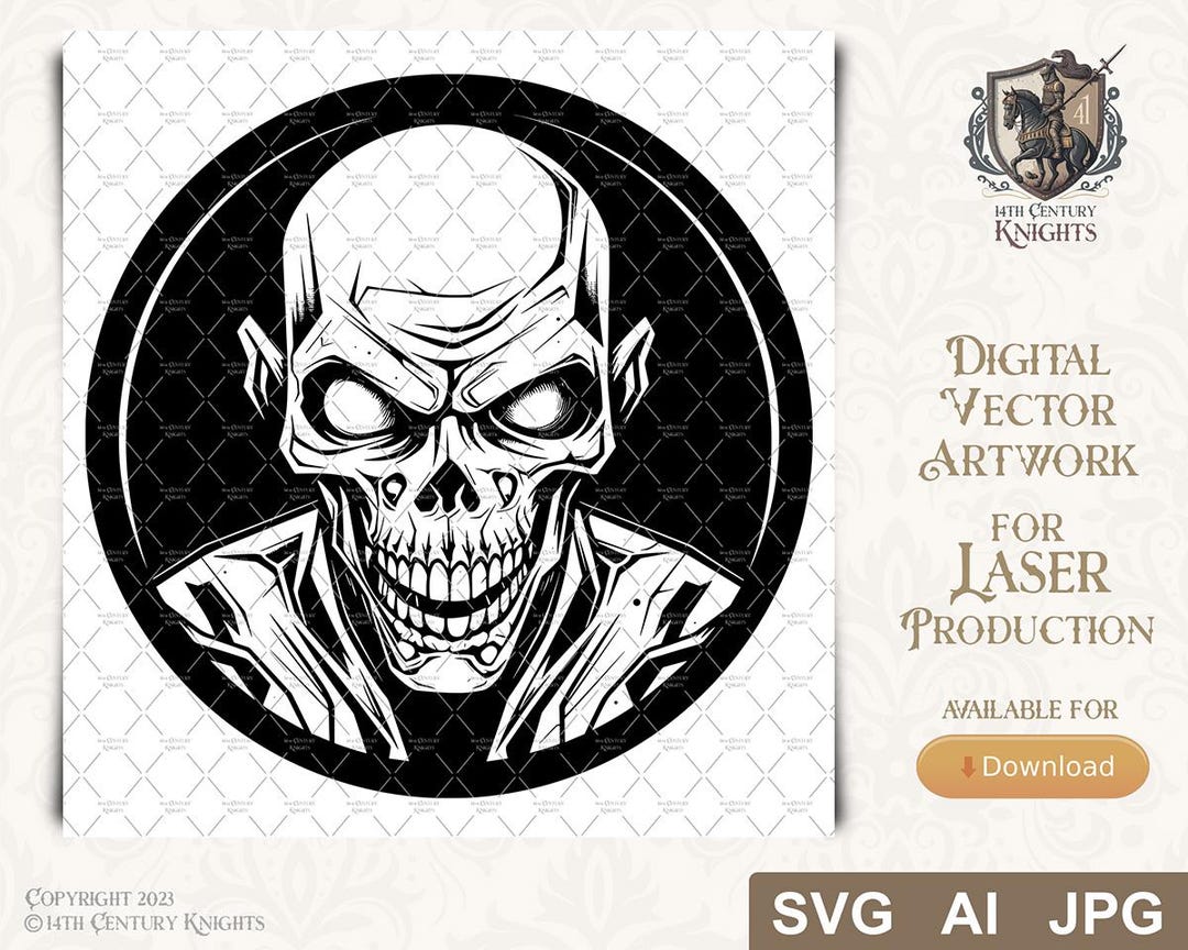 Daemon Vector SVG for Fiber or CO2 Laser Engraving, Digital Artwork ...