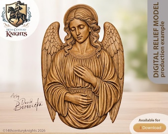 Angel of Grace, STL Relief Model for CNC or 3D Printing (Digital Download)