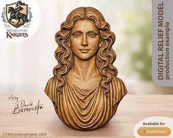 Lady Portrait Classical, STL Relief Model for CNC or 3D Printing (Digital Download)