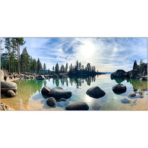 Sand Harbor Beach At Lake Tahoe Nevada State Park - Panoramic Metal Print