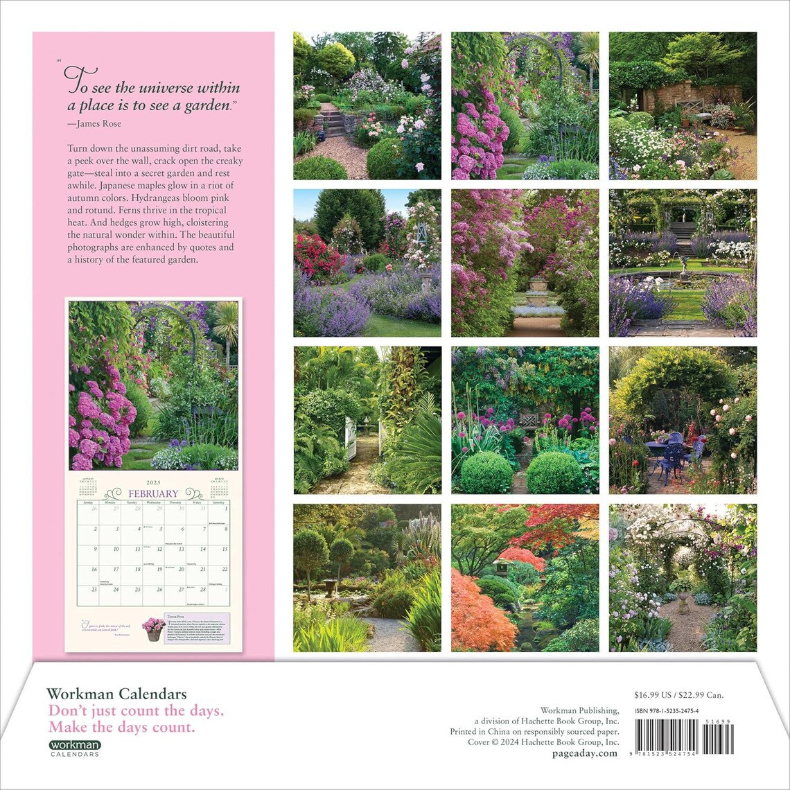 Secret Garden Wall Calendar 2025: A Meditative Calendar That Unites the ...