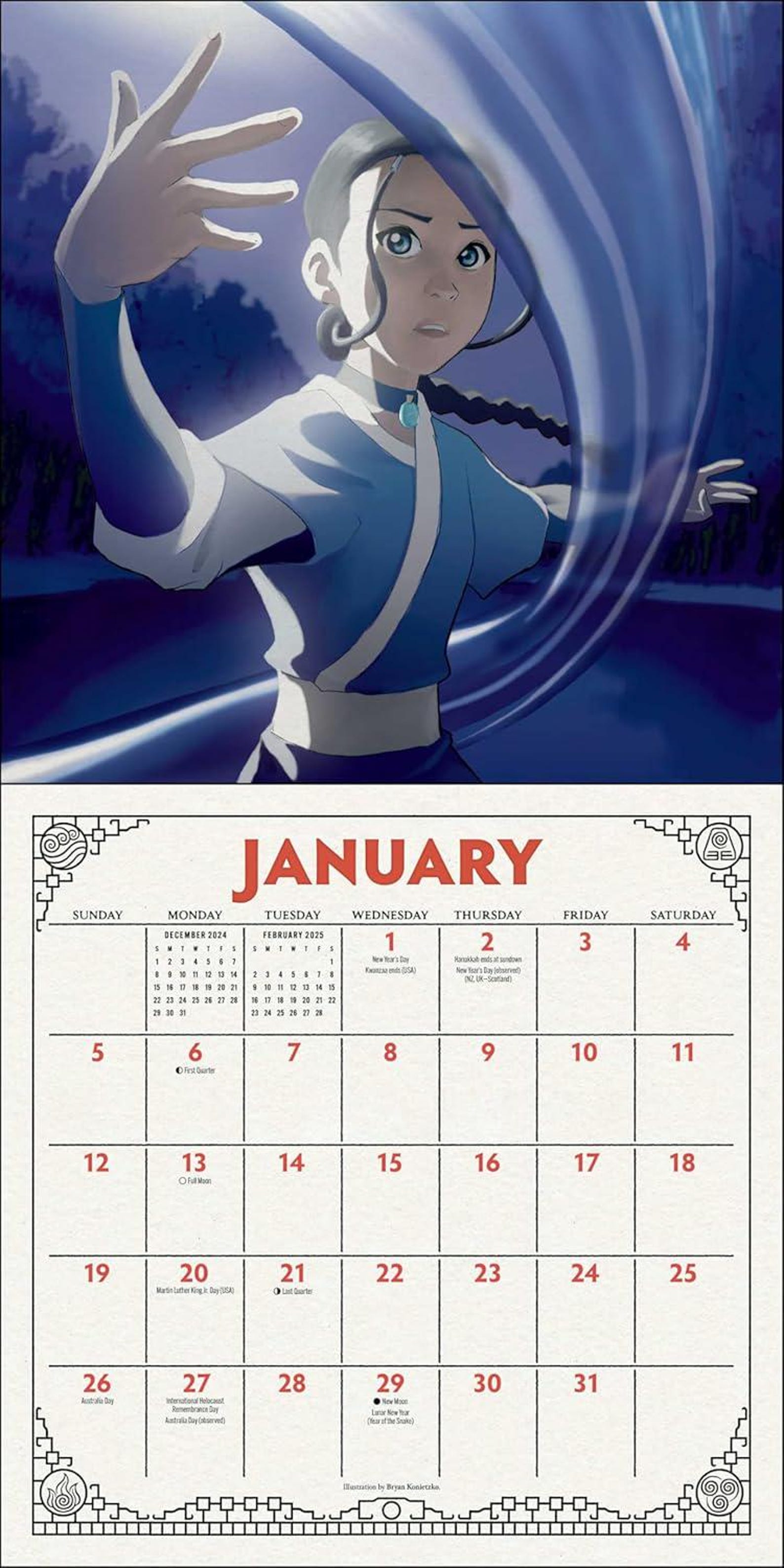 Avatar the Last Airbender 2025 Collector's Edition Wall Calendar With