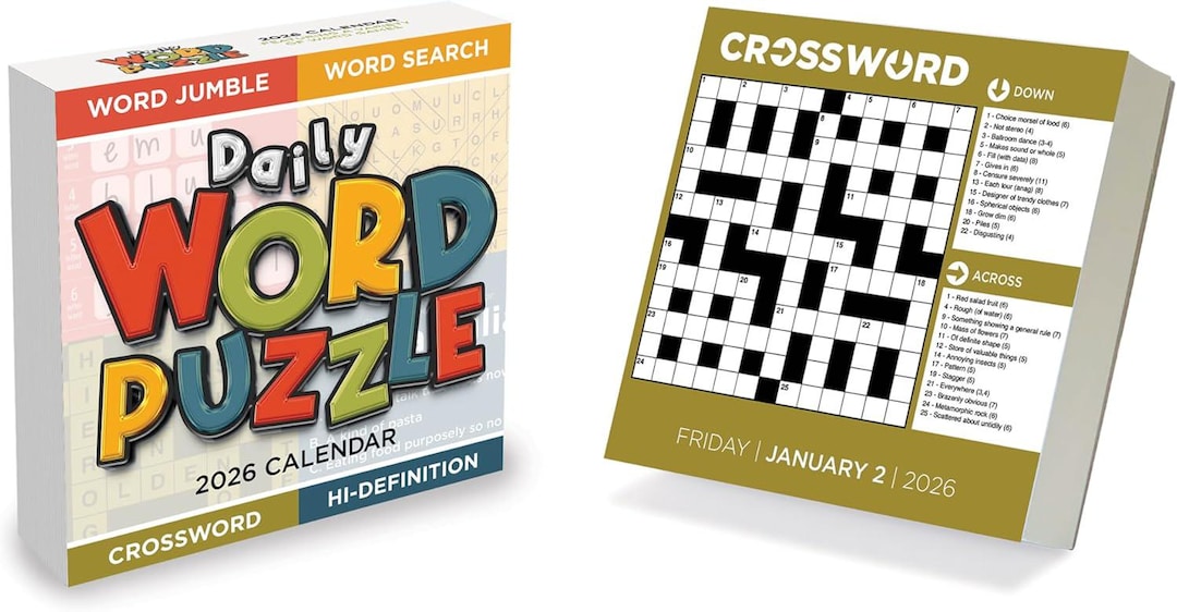 2026 Daily Word Puzzle Calendar Desktop Crosswords Word Jumbles Etsy Il O8s8 