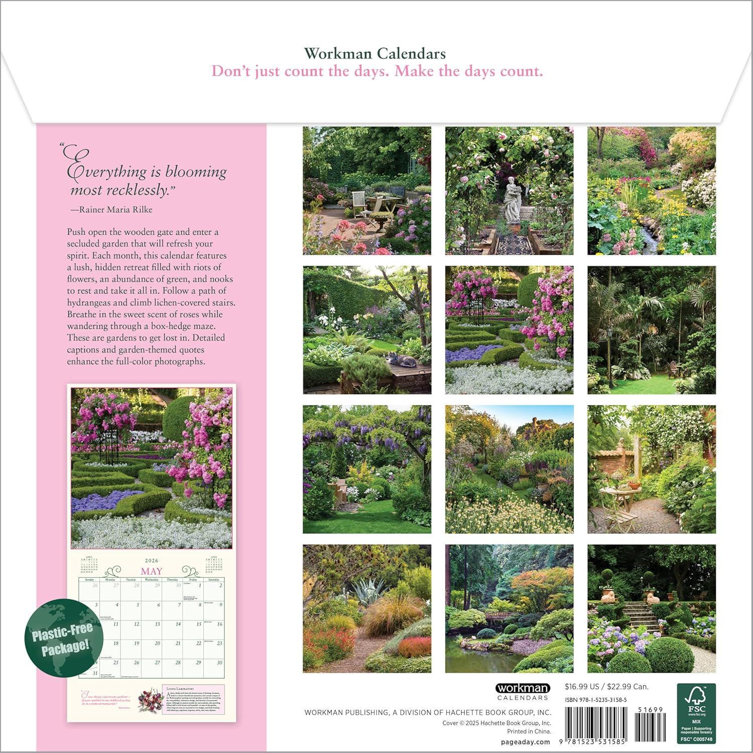 Secret Garden Wall Calendar 2026 - Etsy